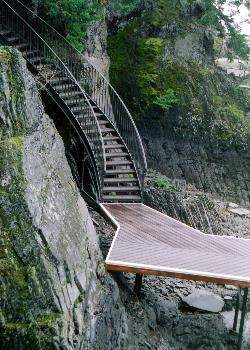 Another view of the dock and staircase, joined together at the footings.