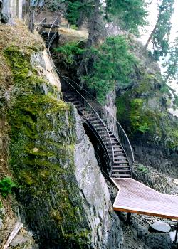 Ornate and beautiful, this staircase will serve lake access for many decades.